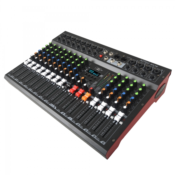 AMW GX12 Pro Mesa de som 12 Canais 99 EFX DSP Interface USB Rec Aux