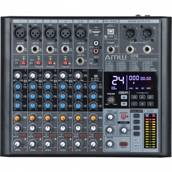 AMW CF8 Mesa de som 8 Canais 99 EFX Hi End Samples Interface UsB