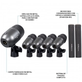 AMW DMK7 Kit Premium Com 7 Microfones Bateria Em Metal + Estojo