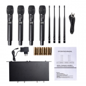 AMW AU7000 Microfone Sem Fio Profissional 4 Canais Digital UHF Multibanda