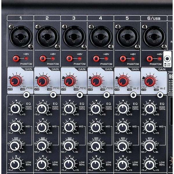 Amw Pm6 v2 Fx Mesa De Som 6 Canais 99 Efx DSP Interface USB Eq