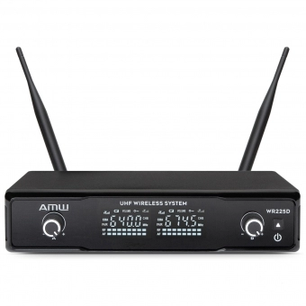 AMW AU140 v2 Microfone sem fio Duplo de Mão Digital UHF Diversity + Estojo