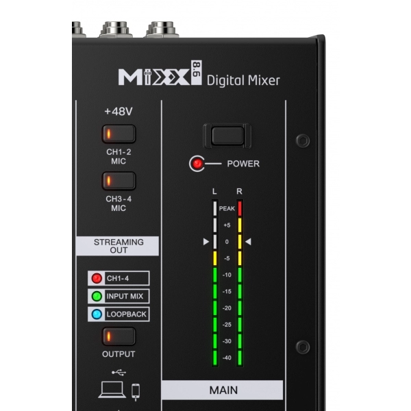 AMW MIXX 8.6 Mesa de Som Digital 8 Canais USB EFX Comp Eq