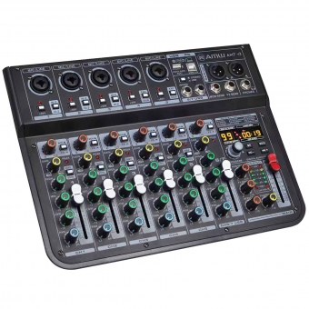 AMW AM7 v2 Mesa de Som 7 Canais 5 XLR Mp3 Efx Bt Interface de áudio USB