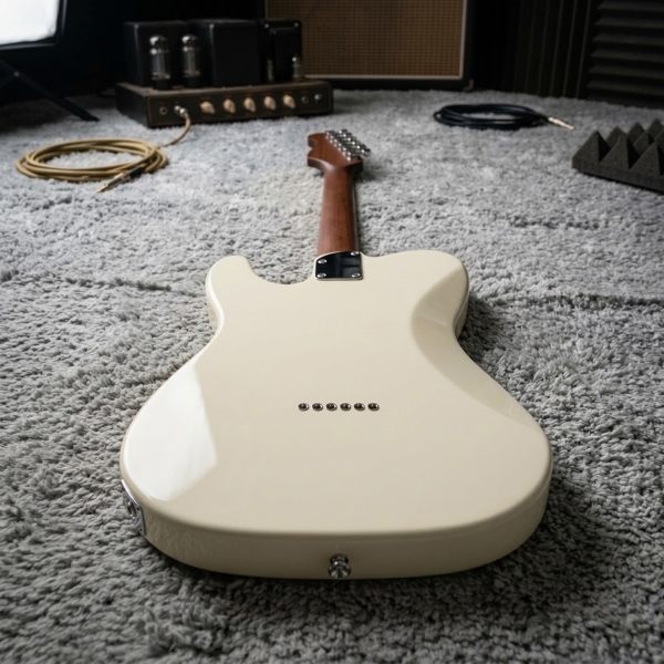 AMW SETL550 Guitarra Telecaster Clear White Ponte Wilkinson by SQ Guitars + Bag Premium