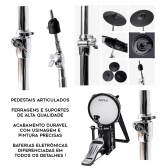 AMW ED8 Pro Tri Zone Bateria Eletrônica PADs Mesh Dual Zone Pratos Dual + Choke Condução Tri zone e Modulo Novo