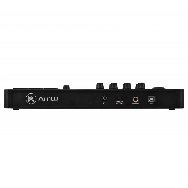 AMW Master 25 Black Teclado Controlador Midi 9 PADs 8 Knobs Visor OLED