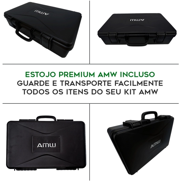 AMW AU7000 Microfone Sem Fio Profissional 4 Canais Digital UHF Multibanda