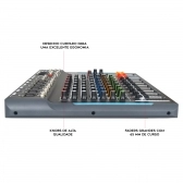 AMW KX10 v3 Mesa de som 10 Canais 99 Efeitos Efx Mute Aux Eq