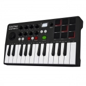 AMW Master 25 Black Teclado Controlador Midi 9 PADs 8 Knobs Visor OLED