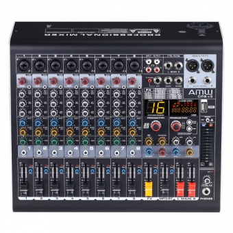 (USADO) AMW CP8 V3 Mesa de Som 8 Canais Efeitos USB Interface Mp3 Equalizador