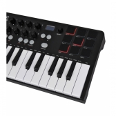 (USADO) AMW Master 25 Black Teclado Controlador Midi 9 PADs 8 Knobs Visor OLED