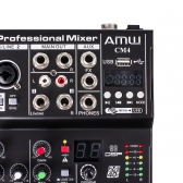 Amw Cm4 Pro Mesa De Som 4 Canais 99 Efeitos Usb Bt Interface