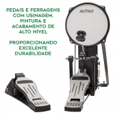 AMW ED11 Pro Bateria Eletrônica All Mesh Dual Real Hi Hat Condução Tri zone Pratos Dual