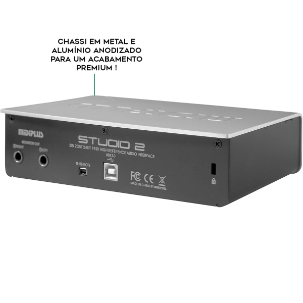 Midiplus Studio 2 Interface de Áudio USB 2x2