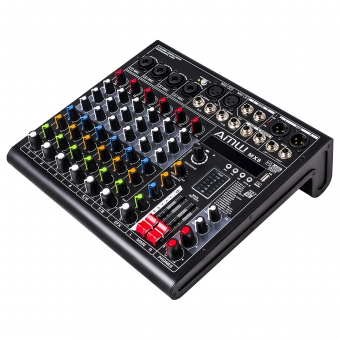 AMW MX8 v2 Mesa de Som 8 Canais 6 XLR EFX Interface USB