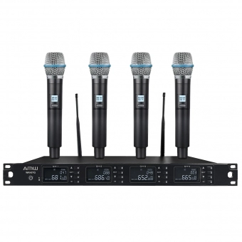 AMW AU3000 v2 Microfone Sem Fio UHF Digital Multibanda + Case
