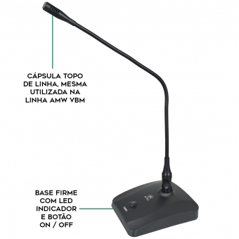 AMW VMM1 Microfone Gooseneck Pescoço de Ganço Condensador de Eletreto