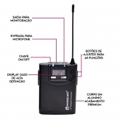 Relacart Cr2 Dual CLIP Microfone Sem Fio lapela Duplo Uhf Câmera Uwp ( CR + 2X CP )