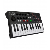 AMW Master 25 Black Teclado Controlador Midi 9 PADs 8 Knobs Visor OLED