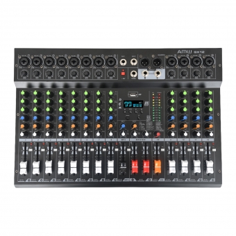AMW GX12 Pro Mesa de som 12 Canais 99 EFX DSP Interface USB Rec Aux