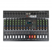 AMW GX12 Pro Mesa de som 12 Canais 99 EFX DSP Interface USB Rec Aux