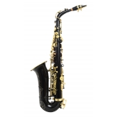 Amw Custom ALS61 Saxofone Alto Corpo Preto com Tubo interno Dourado e Chaves Laqueadas