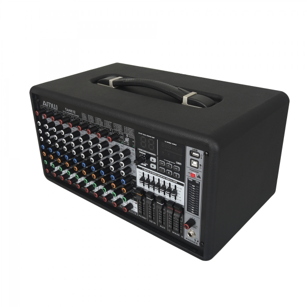 AMW Tank 12 Mesa de Som Ativa 12 Canais Efx Premium USB 600W RMS