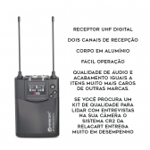 Relacart Cr2 Dual CLIP Microfone Sem Fio lapela Duplo Uhf Câmera Uwp ( CR + 2X CP )
