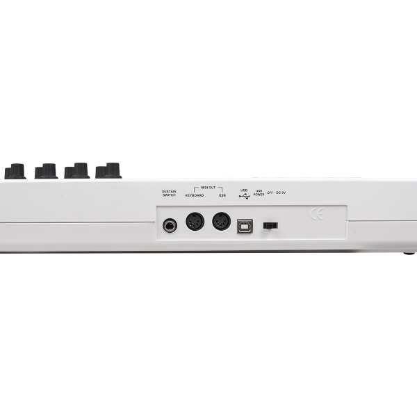 AMW P61X White Teclado Controlador Midi USB com 61 Teclas PADs Faders e Knobs