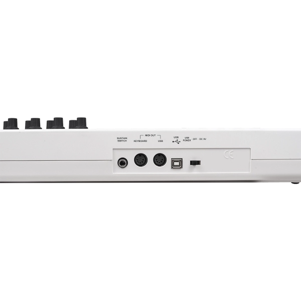 AMW P61X White Teclado Controlador Midi USB com 61 Teclas PADs Faders e Knobs