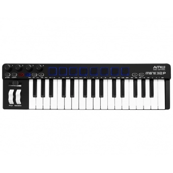 AMW Mini 32 PAD Black Teclado Controlador Midi 32 Teclas 8 PADs Arp Chord Hi End