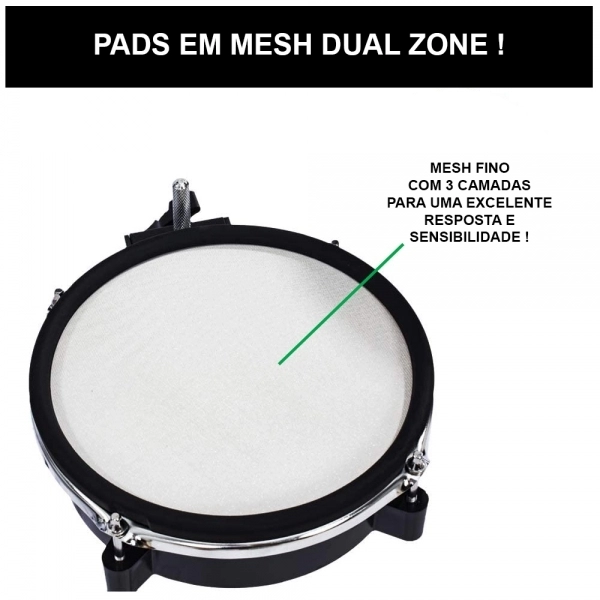 (USADO) AMW ED8 Pro Bateria Eletrônica All Mesh Dual + Choke + Modulo novo