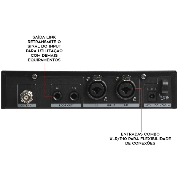 AMW PM100 Monitor de Palco In Ear Hi End Digital UHF Estéreo + Brinde