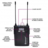 Relacart Cr2 Dual CLIP Microfone Sem Fio lapela Duplo Uhf Câmera Uwp ( CR + 2X CP )