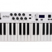 AMW P61X White Teclado Controlador Midi USB com 61 Teclas PADs Faders e Knobs