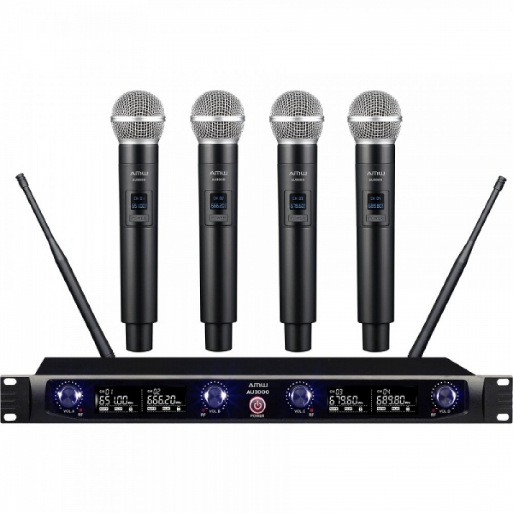 (USADO) AMW AU3000 Microfone sem fio Rack UHF Fixo