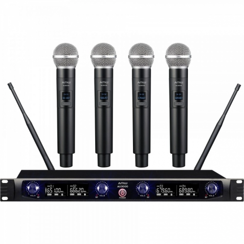 (USADO) AMW AU3000 Microfone sem fio Rack UHF Fixo