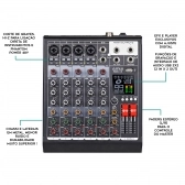 AMW SM6 v3 Mesa de Som 6 Canais 99 Efeitos DSP Interface USB